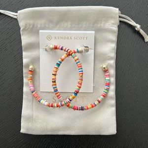 Kendra Scott Reece colorful hoops approx 2.5 inches / neon mix-gold-never worn